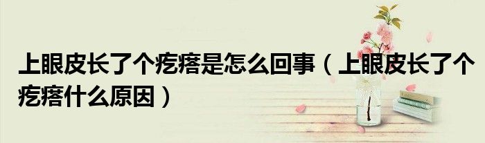 上眼皮长了个疙瘩是怎么回事（上眼皮长了个疙瘩什么原因）