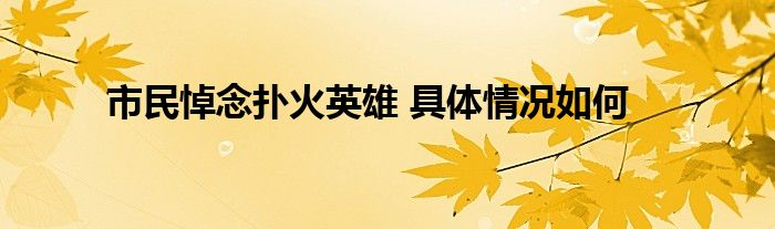 市民悼念扑火英雄 具体情况如何