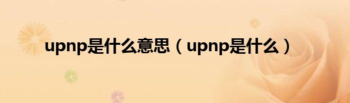 upnp是什么意思（upnp是什么）