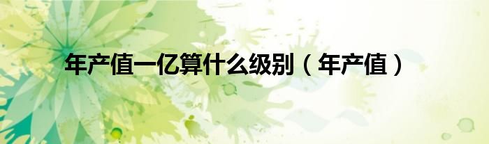 年产值一亿算什么级别（年产值）