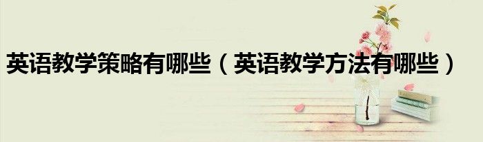 英语教学策略有哪些（英语教学方法有哪些）