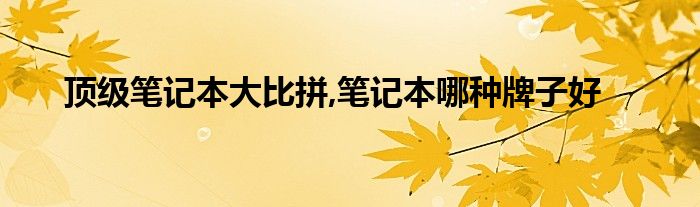 顶级笔记本大比拼,笔记本哪种牌子好