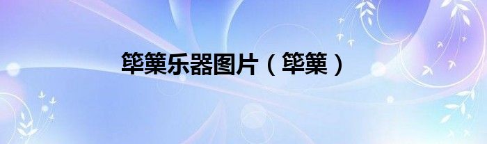 筚篥乐器图片（筚篥）