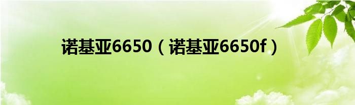 诺基亚6650（诺基亚6650f）